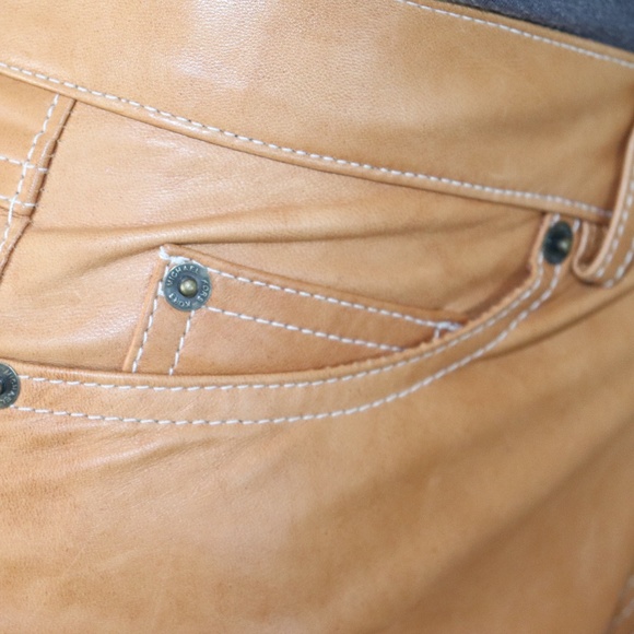 Cognac Leather Pants